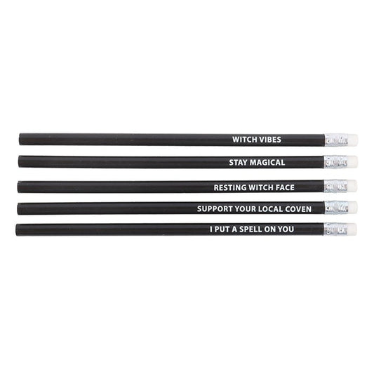 The Coven Club Set of 5 Witchy Pencils - Scents & Gifts UK