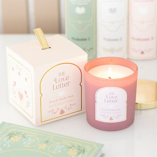 The Love Letter Rose & Vanilla Musk Candle - Scents & Gifts UK
