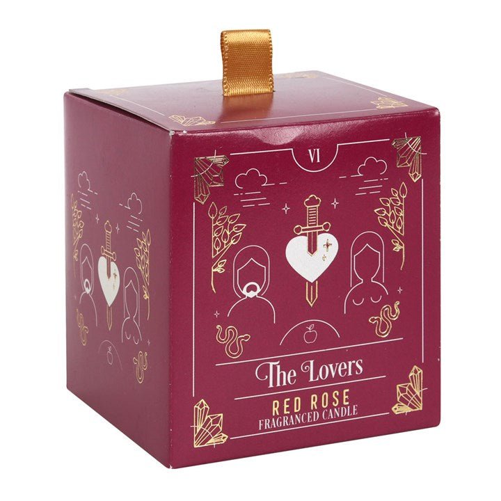 The Lovers Red Rose Tarot Candle - Scents & Gifts UK