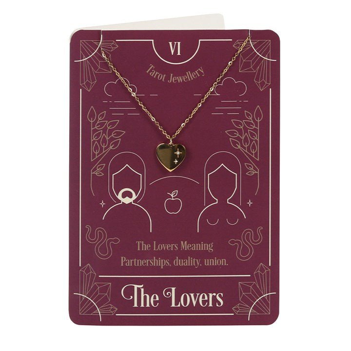 The Lovers Tarot Necklace on Greeting Card - Scents & Gifts UK