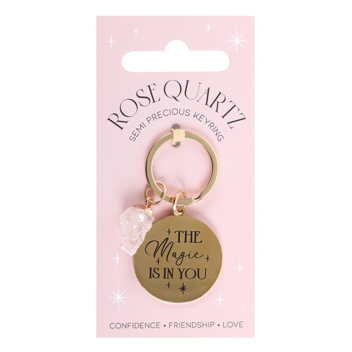 The Magic Is In You Rose Quartz Crystal Keyring - Scents & Gifts UK
