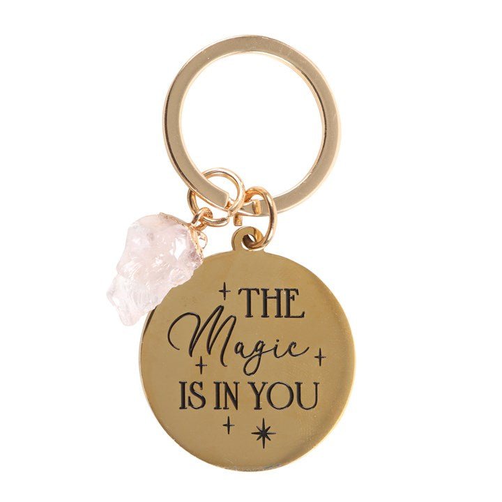 The Magic Is In You Rose Quartz Crystal Keyring - Scents & Gifts UK