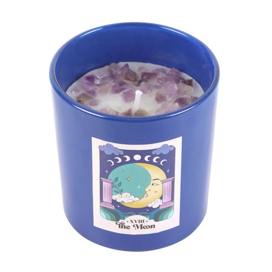 The Moon Amethyst Crystal Chip Candle - Scents & Gifts UK