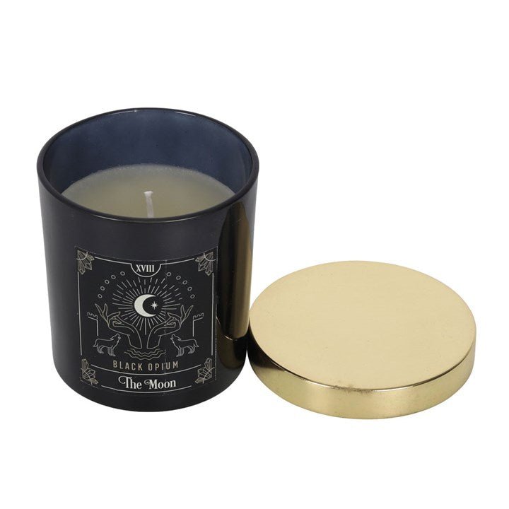 The Moon Black Opium Tarot Candle - Scents & Gifts UK