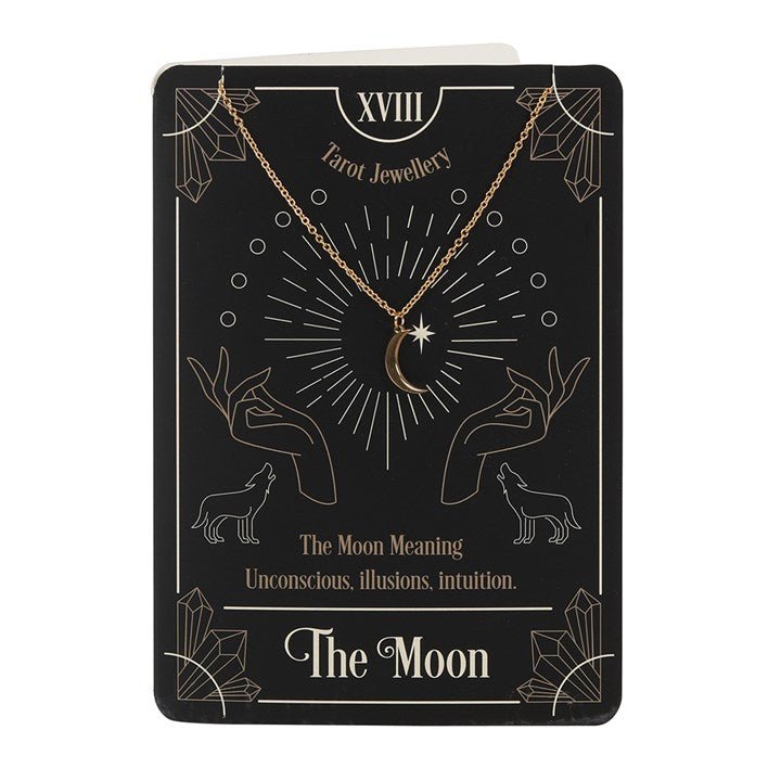 The Moon Tarot Necklace on Greeting Card - Scents & Gifts UK