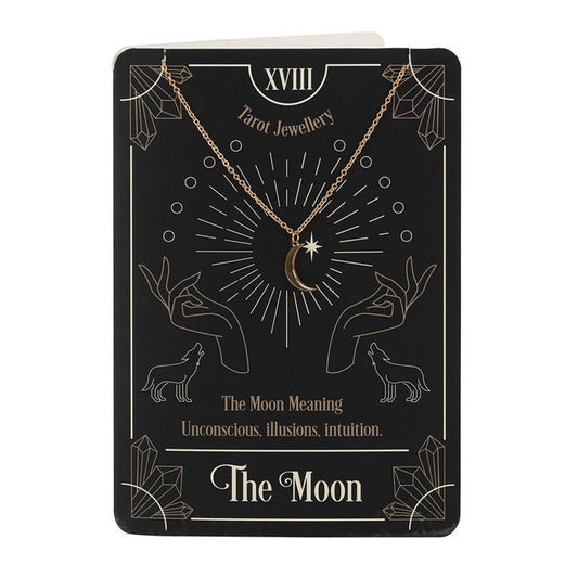 The Moon Tarot Necklace on Greeting Card - Scents & Gifts UK