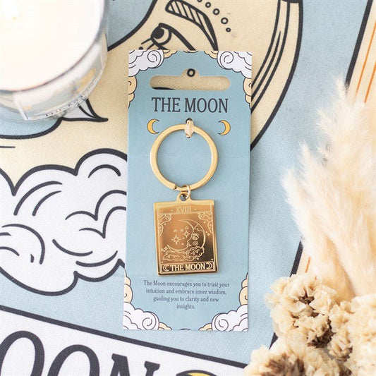 The Moon Vintage Tarot Keyring - Scents & Gifts UK