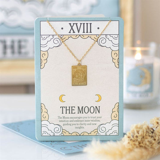 The Moon Vintage Tarot Necklace on Greeting Card - Scents & Gifts UK