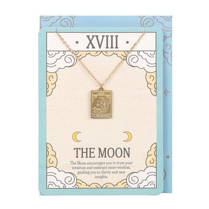 The Moon Vintage Tarot Necklace on Greeting Card - Scents & Gifts UK