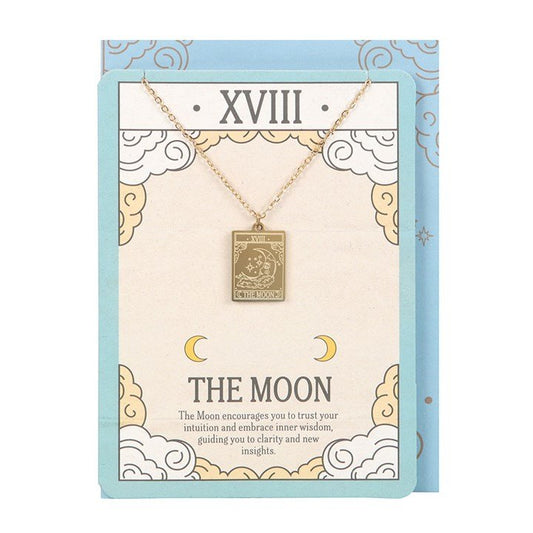 The Moon Vintage Tarot Necklace on Greeting Card - Scents & Gifts UK