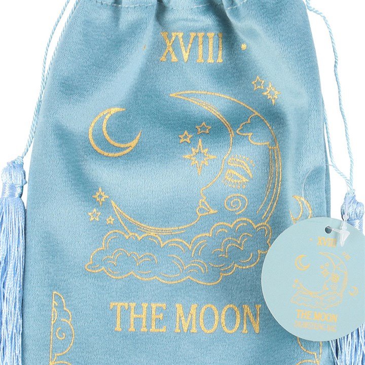 The Moon Vintage Tarot Velvet Drawstring Bag - Scents & Gifts UK