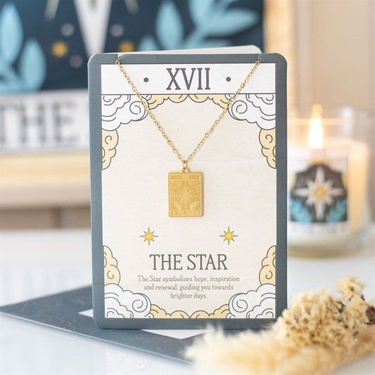 The Star Vintage Tarot Necklace on Greeting Card - Scents & Gifts UK