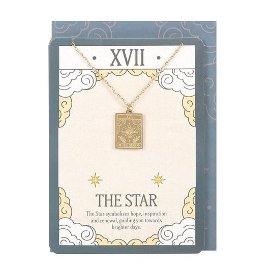 The Star Vintage Tarot Necklace on Greeting Card - Scents & Gifts UK