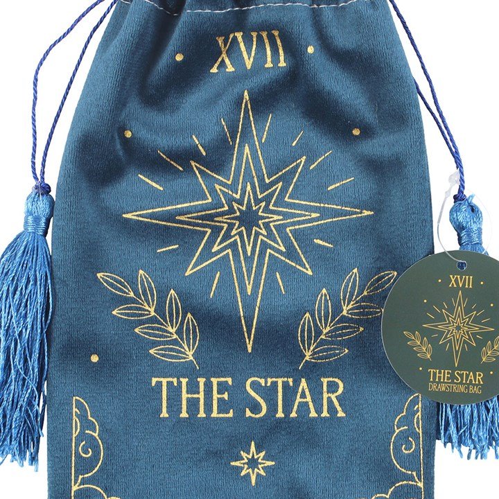 The Star Vintage Tarot Velvet Drawstring Bag - Scents & Gifts UK