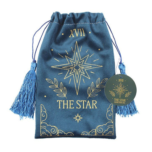 The Star Vintage Tarot Velvet Drawstring Bag - Scents & Gifts UK