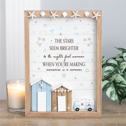 The Stars Seem Brighter 3D Shell Caravan Plaque - Scents & Gifts UK