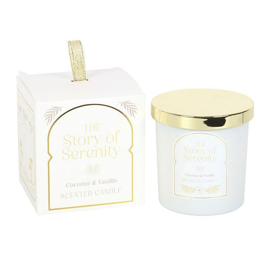 The Story of Serenity Coconut & Vanilla Candle - Scents & Gifts UK