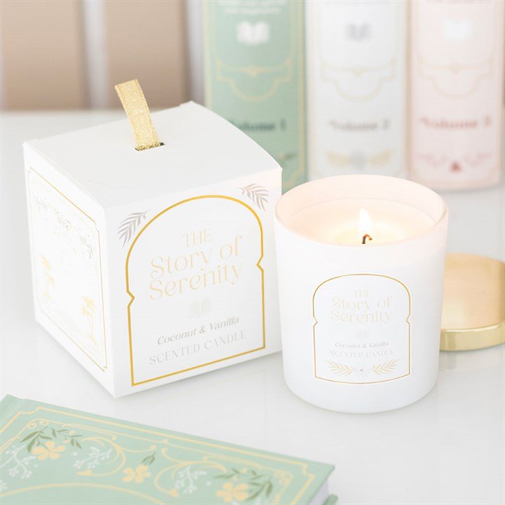 The Story of Serenity Coconut & Vanilla Candle - Scents & Gifts UK