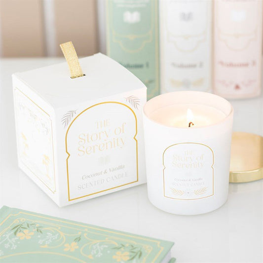 The Story of Serenity Coconut & Vanilla Candle - Scents & Gifts UK