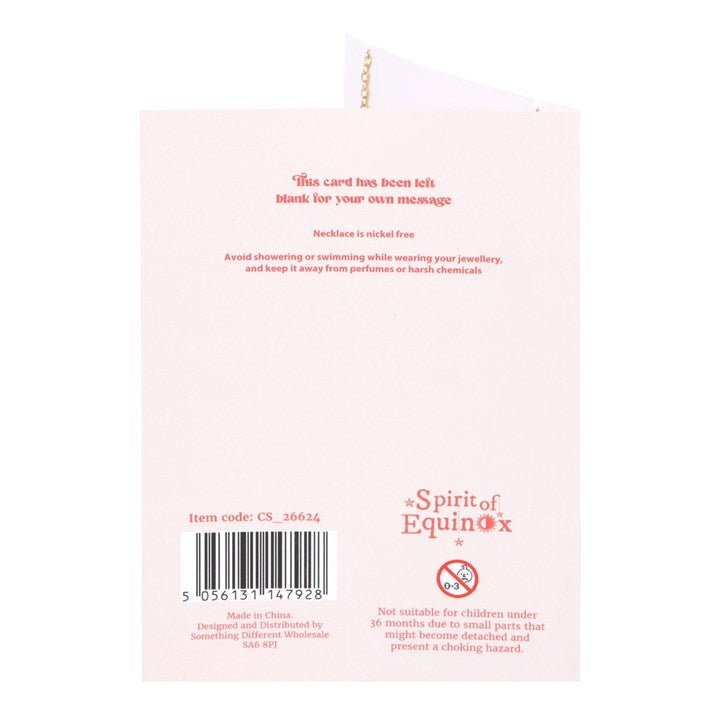 The Sun Celestial Rose Quartz Necklace Card - Scents & Gifts UK