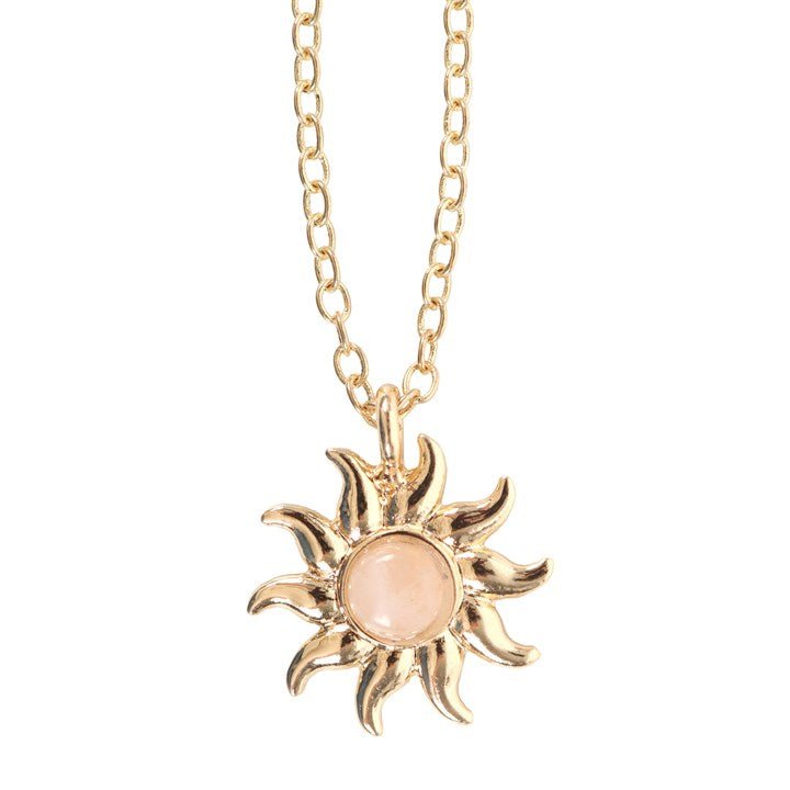 The Sun Celestial Rose Quartz Necklace Card - Scents & Gifts UK