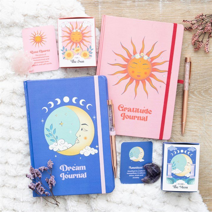The Sun Gratitude Journal with Rose Quartz Pen - Scents & Gifts UK
