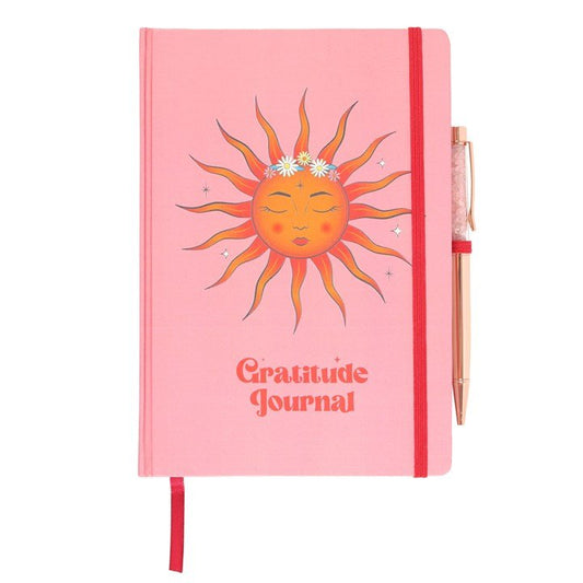 The Sun Gratitude Journal with Rose Quartz Pen - Scents & Gifts UK