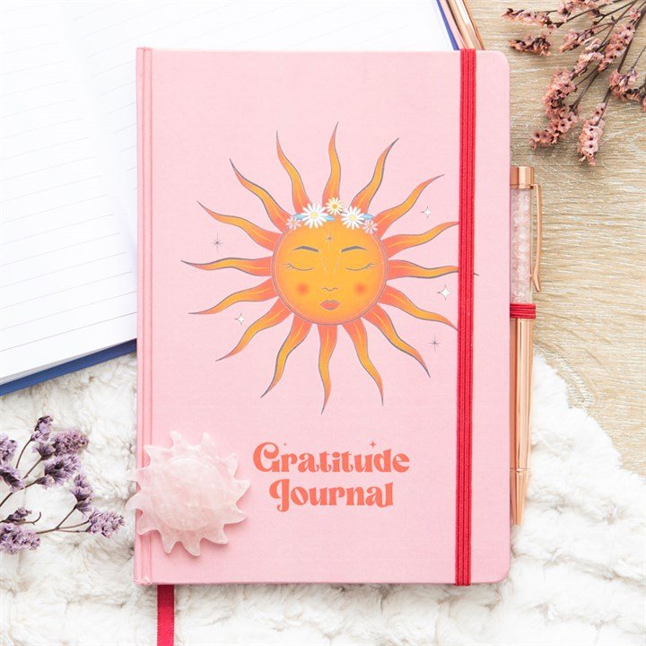 The Sun Gratitude Journal with Rose Quartz Pen - Scents & Gifts UK