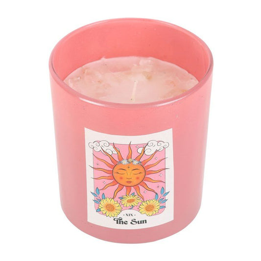 The Sun Rose Quartz Crystal Chip Candle - Scents & Gifts UK