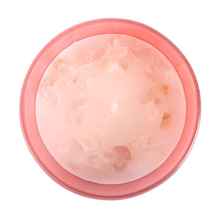 The Sun Rose Quartz Crystal Chip Candle - Scents & Gifts UK