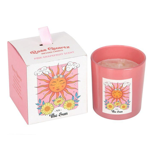 The Sun Rose Quartz Crystal Chip Candle - Scents & Gifts UK
