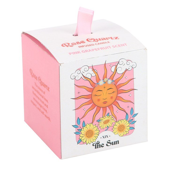 The Sun Rose Quartz Crystal Chip Candle - Scents & Gifts UK