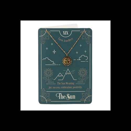 The Sun Tarot Necklace on Greeting Card - Scents & Gifts UK