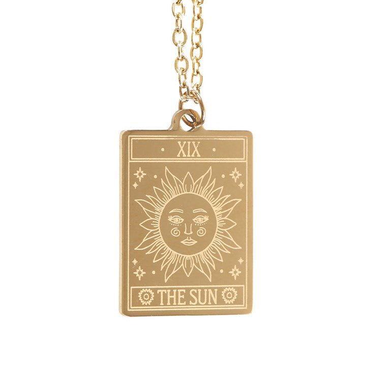 The Sun Vintage Tarot Necklace on Greeting Card - Scents & Gifts UK