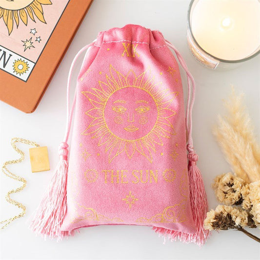 The Sun Vintage Tarot Velvet Drawstring Bag - Scents & Gifts UK