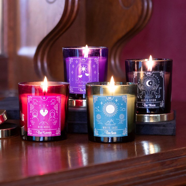 The Sun White Sage Tarot Candle - Scents & Gifts UK