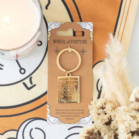The Wheel of Fortune Vintage Tarot Keyring - Scents & Gifts UK