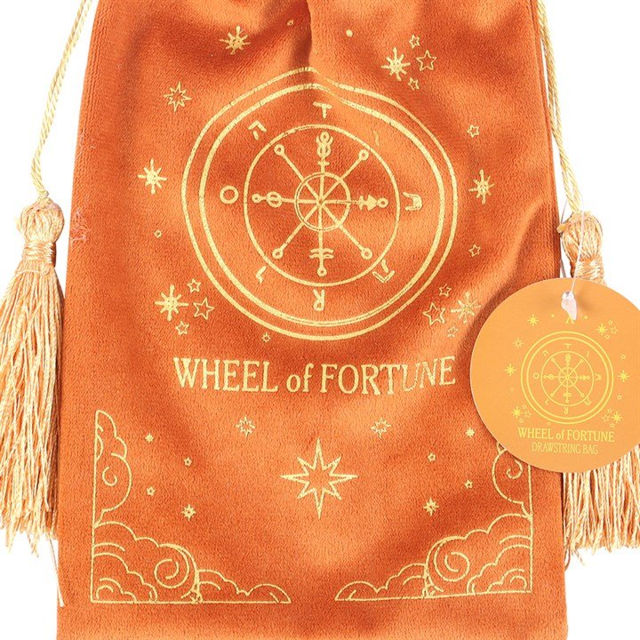 The Wheel of Fortune Vintage Tarot Velvet Drawstring Bag - Scents & Gifts UK