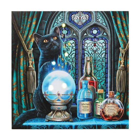 The Witches Apprentice Light Up Canvas Plaque by Lisa Parker - Scents & Gifts UK