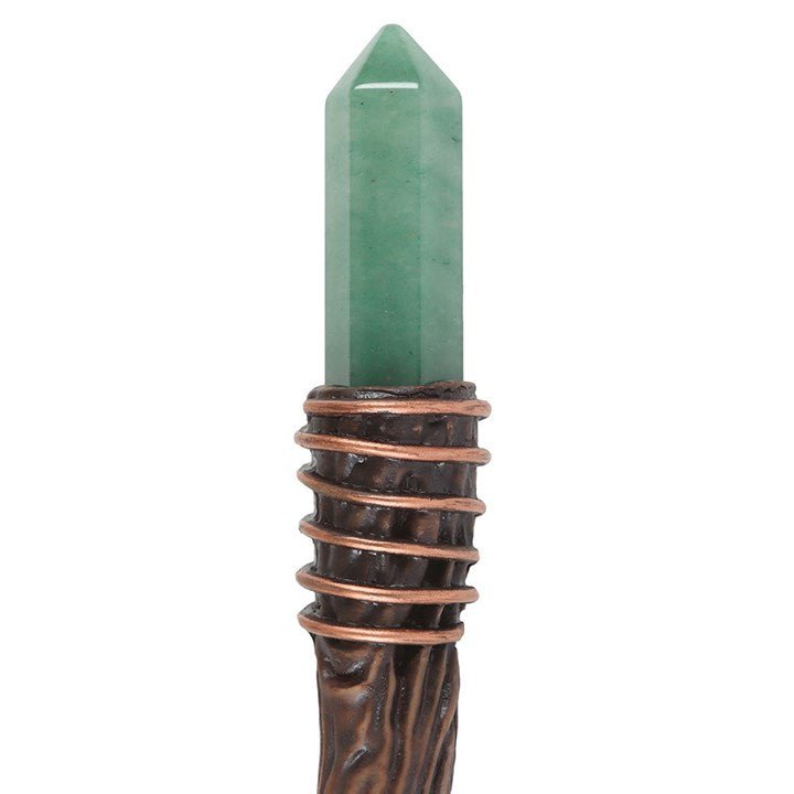 Thin Abundance Green Aventurine Crystal Wand - Scents & Gifts UK