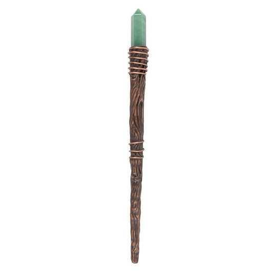Thin Abundance Green Aventurine Crystal Wand - Scents & Gifts UK