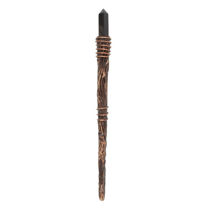 Thin Protection Black Obsidian Crystal Wand - Scents & Gifts UK