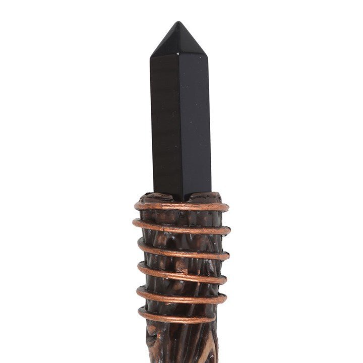 Thin Protection Black Obsidian Crystal Wand - Scents & Gifts UK