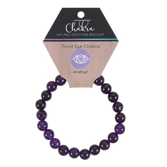 Third Eye Chakra Amethyst Gemstone Bracelet - Scents & Gifts UK