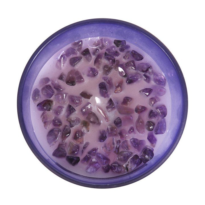 Third Eye Chakra Lavender Crystal Chip Candle - Scents & Gifts UK