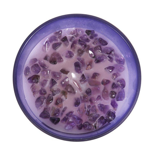 Third Eye Chakra Lavender Crystal Chip Candle - Scents & Gifts UK