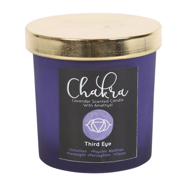 Third Eye Chakra Lavender Crystal Chip Candle - Scents & Gifts UK