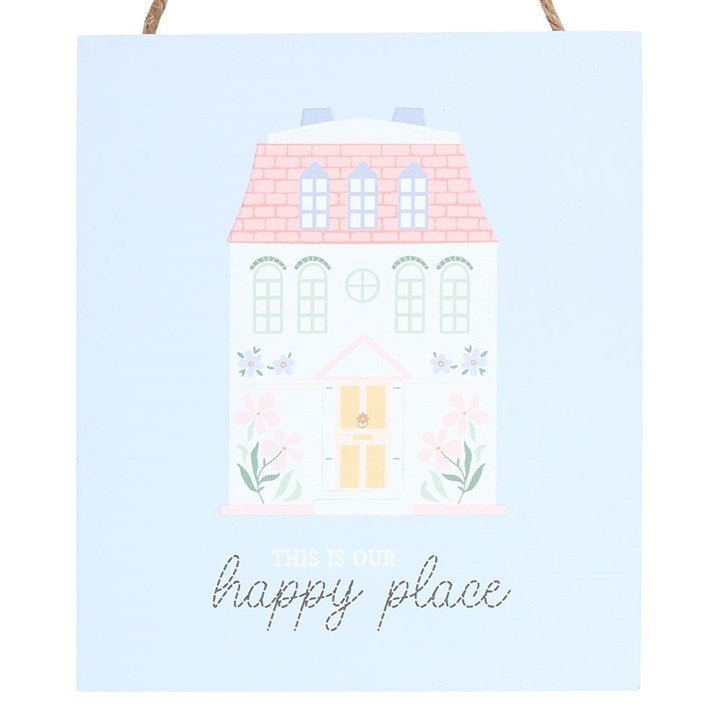 This Is Our Happy Place Pastel House Hanging Sign - Scents & Gifts UK