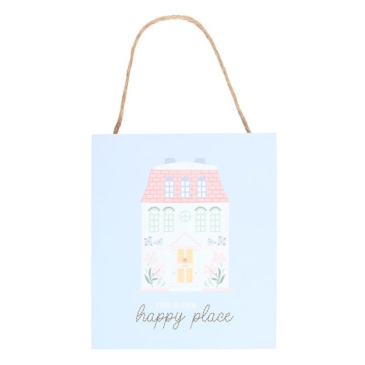This Is Our Happy Place Pastel House Hanging Sign - Scents & Gifts UK