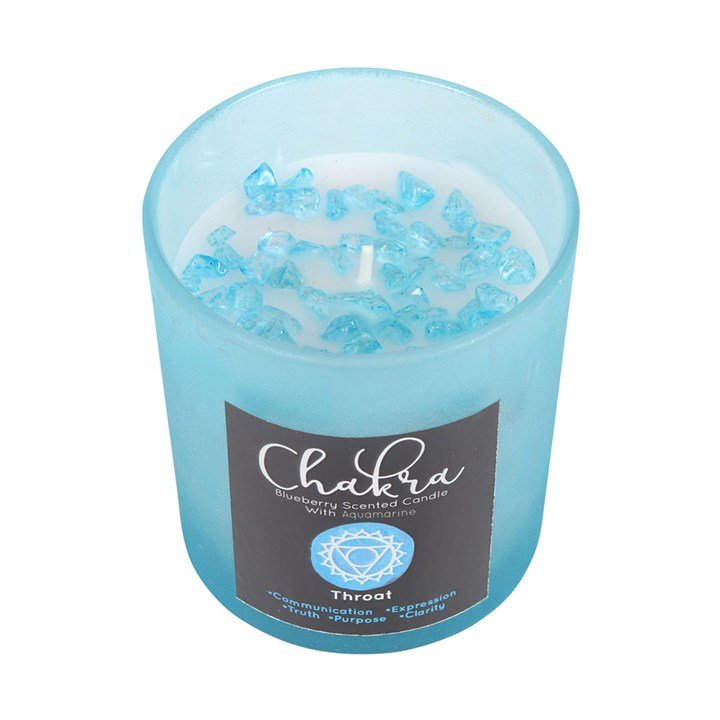 Throat Chakra Blueberry Fragranced Sodalite Candle - Scents & Gifts UK
